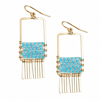 Hammered rectangle earrings