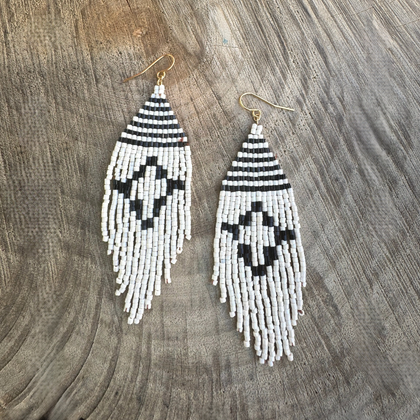 Beaded Fringe Earrings / KPE 272-M73