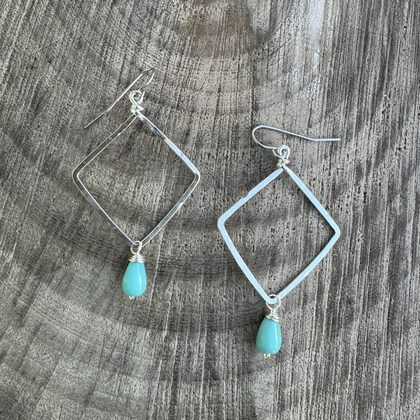 Silver-Plated Geometric Earrings / GAE S B556-1