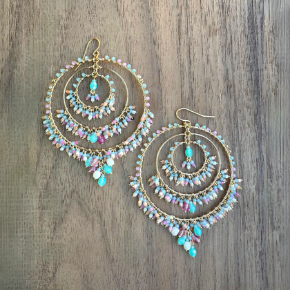 Gold-Plated Triple Hoop Earrings / CAE G B40-M141