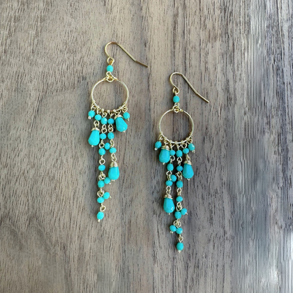 Gold-Plated Crystal Hoop Earrings / DTE G B4-1