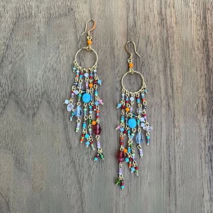 Gold-Plated Crystal Hoop Earrings / DTE G B34-DM2