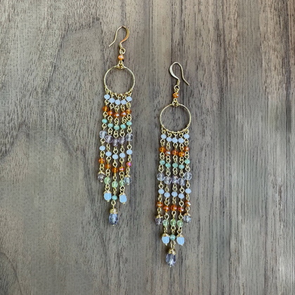 Gold-Plated Crystal Hoop Earrings / DTE G B35-DM4
