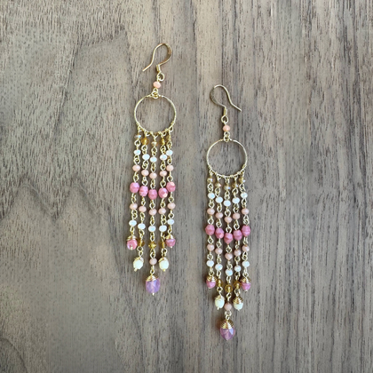 Gold-Plated Crystal Hoop Earrings / DTE G B35-DM5