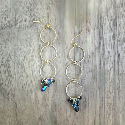 Gold-Plated Triple Hoop Earrings / DTE G B2-DM6