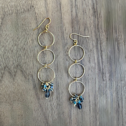 Gold-Plated Triple Hoop Earrings / DTE G B2-DM7