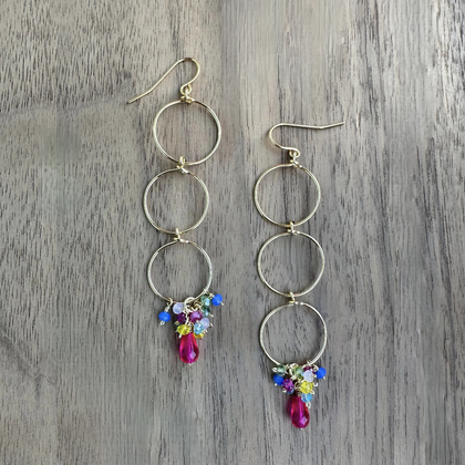 Gold-Plated Triple Hoop Earrings / DTE G B2-DM13