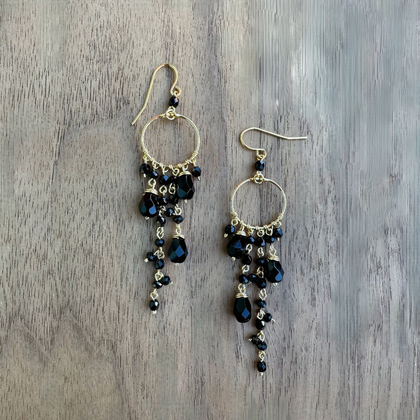 Gold-Plated Crystal Hoop Earrings / DTE G B4-14