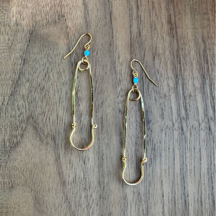 Gold-Plated Geometric Earrings / GAE G B776-28