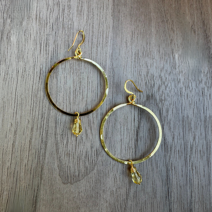 Gold-Plated Hoop Crystal Earrings / GAE G B102-94