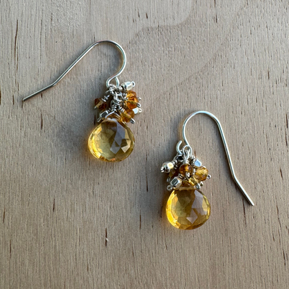Dangly Cluster Citrine Earrings / DJE S B1-15
