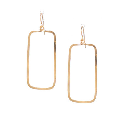 (Small) Hammered Boho, Bohemian, Geometric Minimalist Silver Rectangular Earrings, Handmade / GAE G B14-2 (Small) Hammered Boho, Bohemian, Geometric Minimalist Silver Rectangular Earrings, Handmade / GAE G B14-2