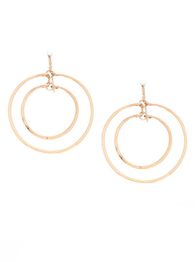 (Medium) Hammered Geometric Gold Double Hoop Earrings, Handmade Bohemian Earrings / GAE G B5-2