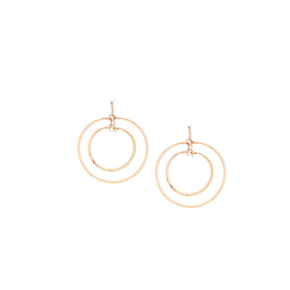(Small) Hammered Geometric Gold Double Hoop Earrings, Handmade Bohemian Earrings // GAE G B5-1 (Small) Hammered Geometric Gold Double Hoop Earrings, Handmade Bohemian Earrings // GAE G B5-1