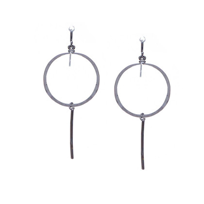 Hammered, Boho, Bohemian, Geometric Minimalist Gold Double Tear Drop Earrings, Handmade / GAE S B11-3