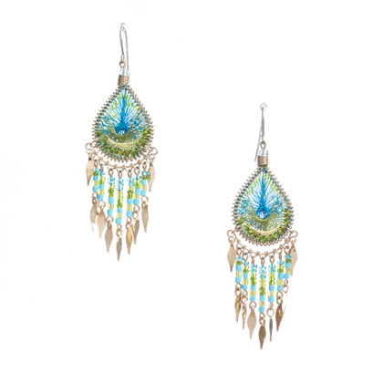 Handmade Boho Beaded Silk Thread Bohemian Mermaid Earrings / MRE B7-11MCL