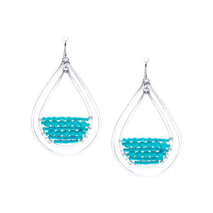 Hammered Boho, Bohemian, Geometric Minimalist Silver teardrop blue crystal Bohemian Earrings / GAE S B52-1 Hammered Boho, Bohemian, Geometric Minimalist Silver teardrop blue crystal Bohemian Earrings / GAE S B52-1