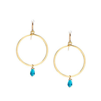 Hammered, Boho, Bohemian, Gold, Beaded, Wire Wrapped, hoop Gypsy Boho Earrings, Handmade / GAE G B104-5