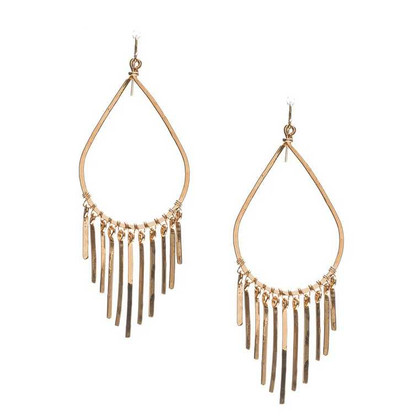 Hammered Geometric Minimalist Fringe Drop Earrings / GAE G B34-2 Hammered Geometric Minimalist Fringe Drop Earrings / GAE G B34-2