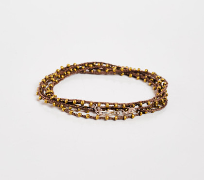 Braided Crochet Seed Bead Bohemian Necklace / Wrap Bracelet in Chestnut Brown / GS102-112 Braided Crochet Seed Bead Bohemian Necklace / Wrap Bracelet in Chestnut Brown / GS102-112