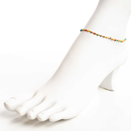 Dainty boho gypsy beach anklet with Czech seed beads, bugle beads, handmade / GAA G B151-32 Dainty boho gypsy beach anklet with Czech seed beads, bugle beads, handmade / GAA G B151-32