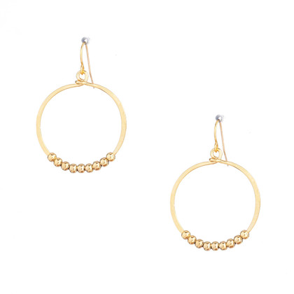 Hammered Boho, Bohemian, Geometric Minimalist Gold Bohemian Earrings / GAE G B31-2