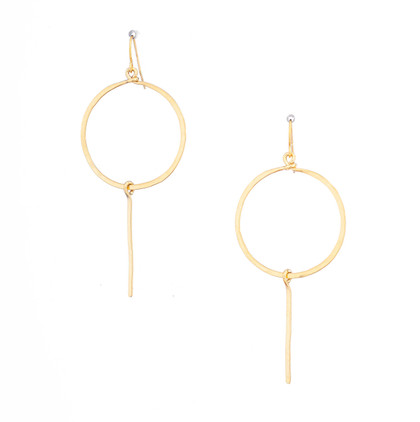 Hammered Gold Gypsy Boho Earrings, Handmade / GAE G B11-3