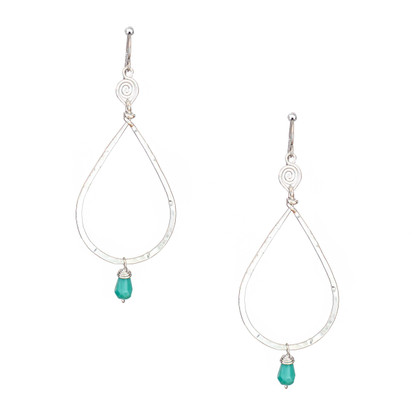 Handmade Hammered Geometric Minimalist Silver Plated Earrings / GAE S B137-1