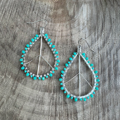 Silver-Plated Teardrop Earrings / GAE S B170-1