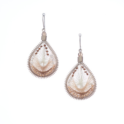 Handmade Boho Beaded  Silk Thread Bohemian Mermaid Earrings / MRE B2-4BRW