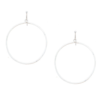 Hammered Boho, Bohemian, Geometric Minimalist Silver Hoop Earrings / GAE S B8-6 Hammered Boho, Bohemian, Geometric Minimalist Silver Hoop Earrings / GAE S B8-6