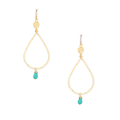 Hammered Gold Boho Gypsy Bead Tear Drop Earrings, Handmade / GAE G B137-1 Hammered Gold Boho Gypsy Bead Tear Drop Earrings, Handmade / GAE G B137-1