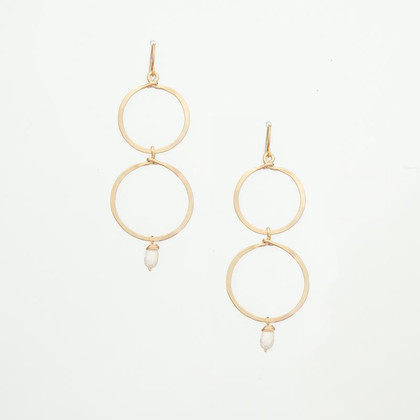 Hammered  Boho, Bohemian, Geometric Minimalist Gold Bohemian Earrings / GAE G B98-P1