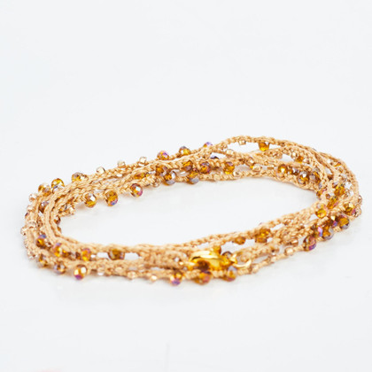 Braided Celestial Crystal Beads Bohemian Necklace  / CG224-150