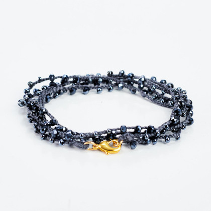 Braided Celestial Crystal Beads Bohemian Necklace  / CG33-29