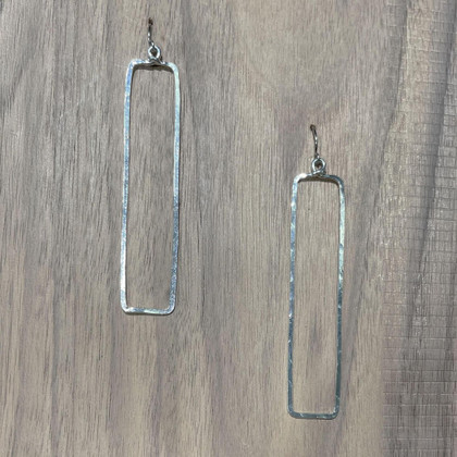 Hammered Boho, Bohemian, Geometric Minimalist Silver Plated Bohemian Earrings / GAE S B575-2 Hammered Boho, Bohemian, Geometric Minimalist Silver Plated Bohemian Earrings / GAE S B575-2