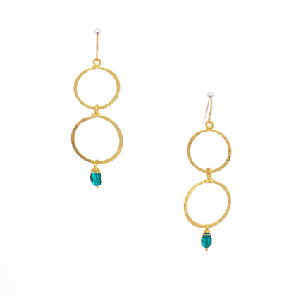 Hammered  Boho, Bohemian, Geometric Minimalist Gold Bohemian Earrings / GAE G B97-25