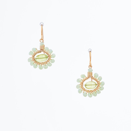 Handmade Celestial Crystal Wire-wrapped Gold-Plated Earrings / WFE B51-D12