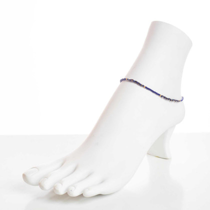 Dainty boho gypsy beach anklet with Czech seed beads, bugle beads, handmade / SWA G B1-10