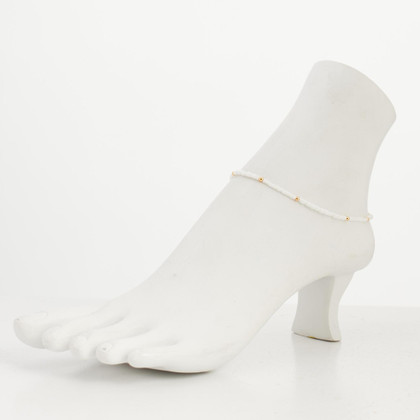 Dainty boho gypsy beach anklet with Czech seed beads, bugle beads, handmade / SWA G B1-24