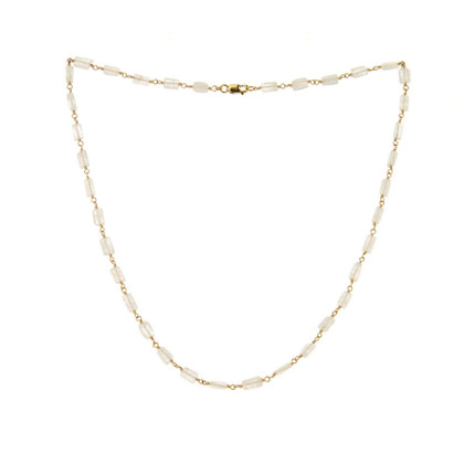 Gold-filled Faceted Rectangular Moonstone Gemstone Necklace / DJN G B28-13