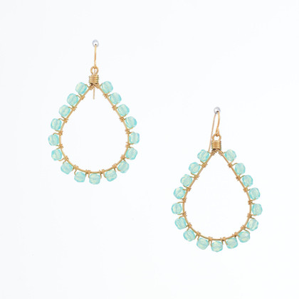 Handmade Bohemian Beaded Gold Plated Cleopatra Earrings / CLE G B123-4