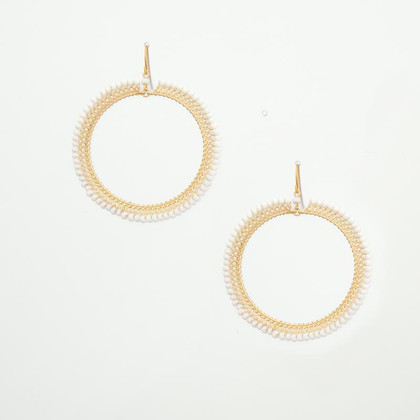 Handmade Bohemian Beaded Gold Plated Cleopatra Earrings / CLE G B255-3