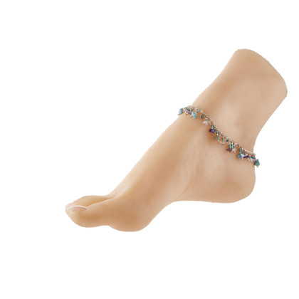 Dainty boho gypsy beach anklet with semi precious stones, Czech seed beads, bugle beads, handmade / ETA B18-M1 Dainty boho gypsy beach anklet with semi precious stones, Czech seed beads, bugle beads, handmade / ETA B18-M1
