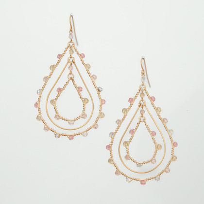 Handmade Bohemian Beaded Gold Plated Cleopatra Earrings / CLE G B208-M37