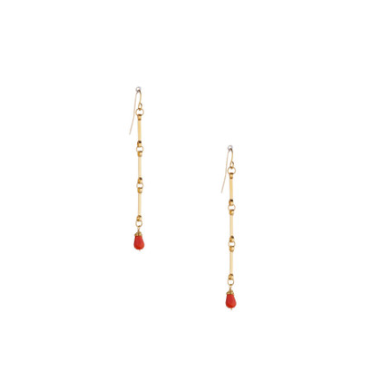 Hammered, Bohemian, Gold-plated, Beaded, Wire Wrapped Gypsy Boho Earrings, Handmade / GAE G B766-2 Hammered, Bohemian, Gold-plated, Beaded, Wire Wrapped Gypsy Boho Earrings, Handmade / GAE G B766-2