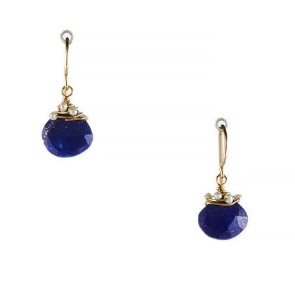 Gold-filled Faceted Briolette Blue Lapis Gemstone Earrings / DJE G B67-19