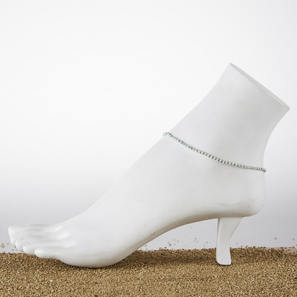 Dainty boho gypsy beach anklet with Czech seed beads, bugle beads, handmade / ATA B1-110