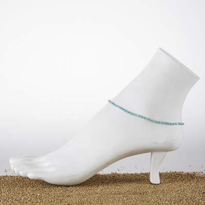 Dainty boho gypsy beach anklet with Czech seed beads, bugle beads, handmade / ATA B25-1