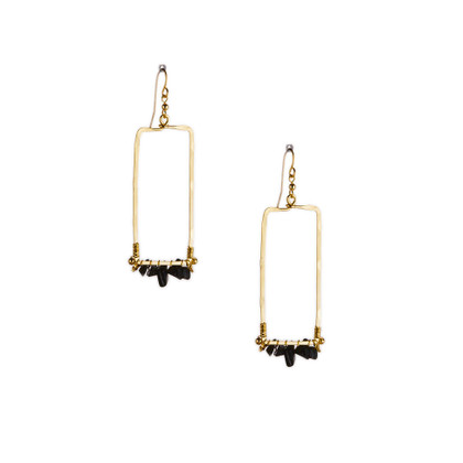 Hammered  Boho, Bohemian, Geometric Minimalist Gold Bohemian Earrings / GAE G B267-S1